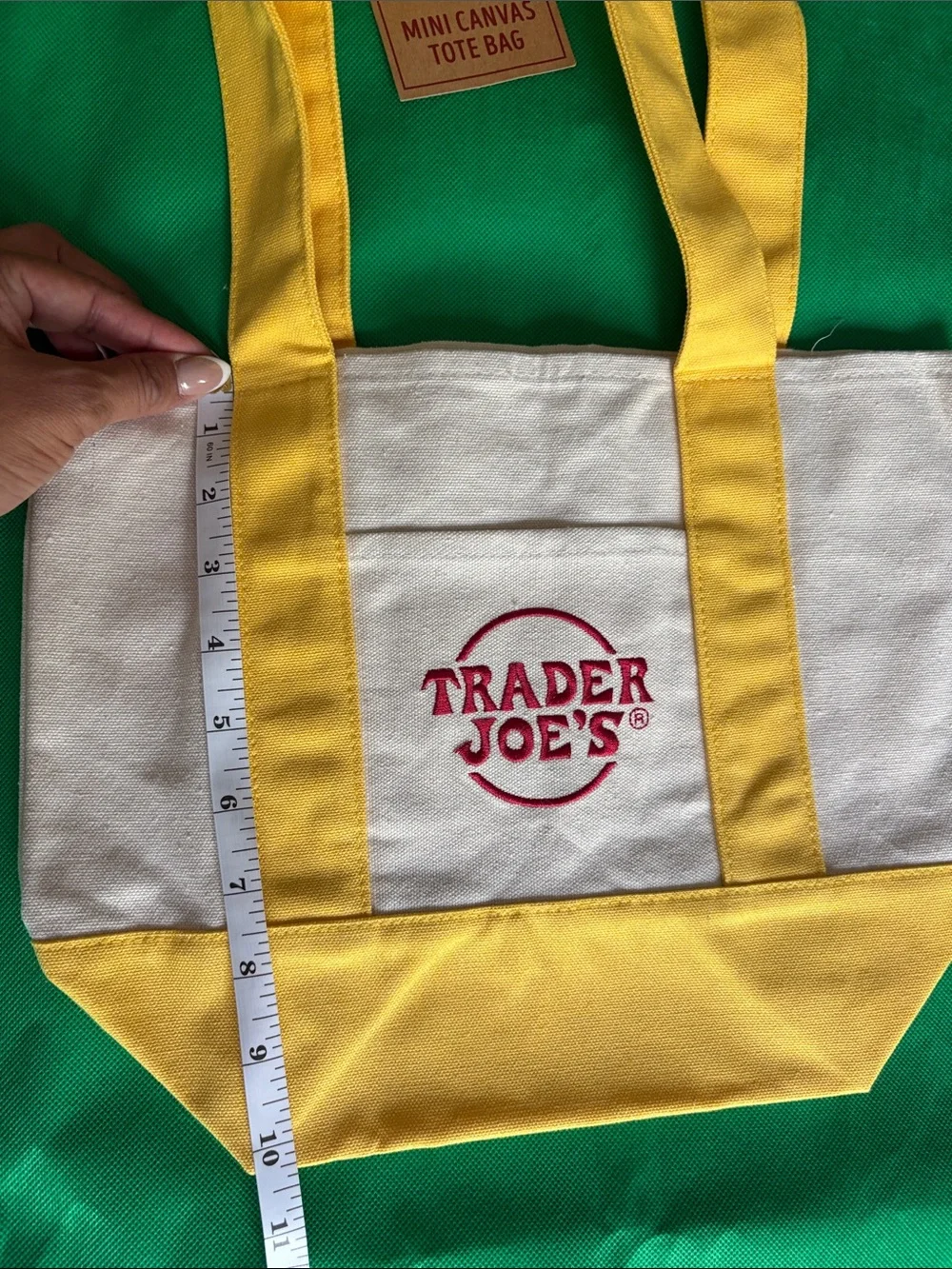Trader Joe’s Yellow & White Canvas Tote Bag